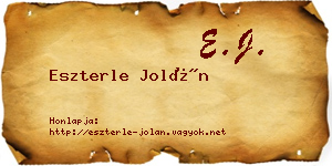 Eszterle Jolán névjegykártya